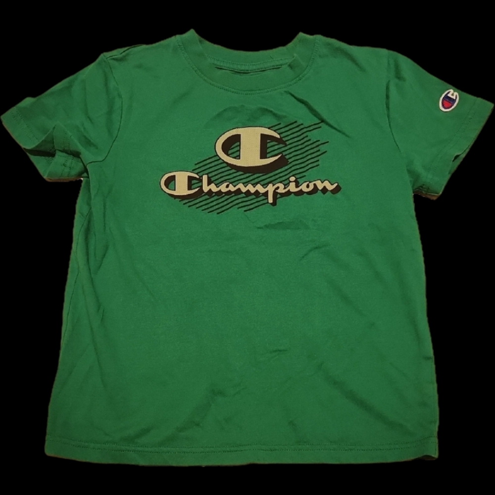 Champion Green Short Sleeve Tee Athletic Style Boys Size 7
